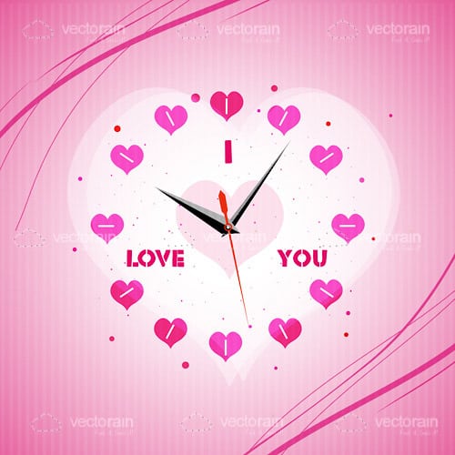 Pink Heart Shaped Clock